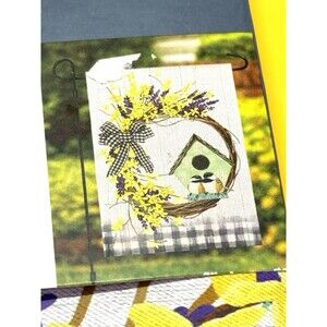 Style Selections flowers wreath  bird House garden Flag Size 12.5"X18"